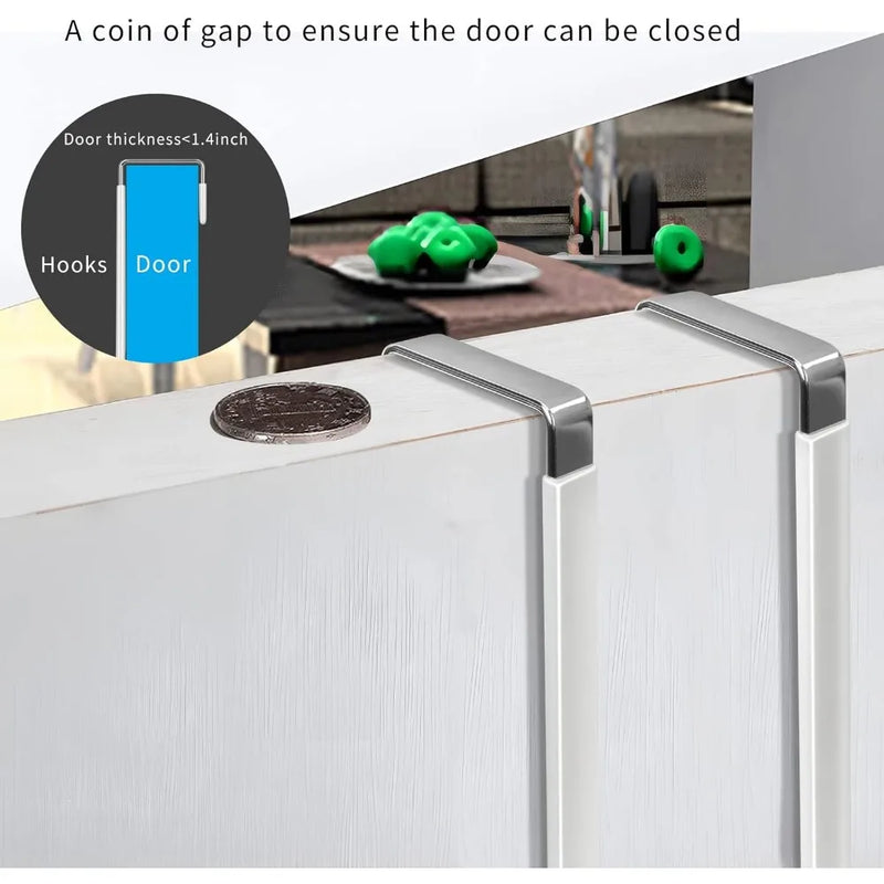 Over the Door Hooks 4 Pack Hangers Hooks Rubber Prevent Scratches Heavy Duty Organizer Bedroom Hanging Clothes Storage Holder