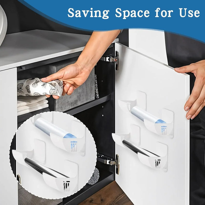Suporte Organizador para Rolos de Papel ou Plástico MultiUso Sacos de Lixo, Papel Toalha, Plástico Filme, Papel Alumínio