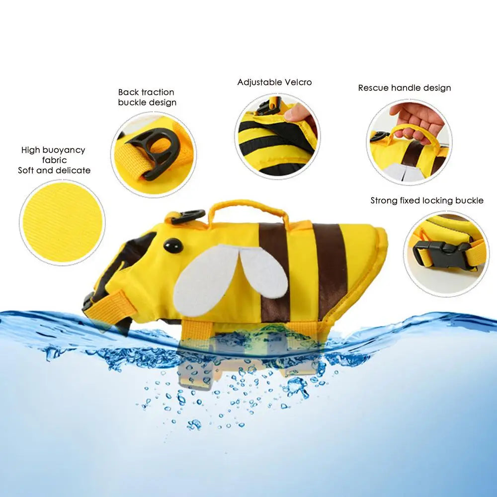 Dog Life Vests For Boating Ripstop Waterproof Dog Water Vest With Handle Adjustable Fashionable Dog Swimsuit With Quick-Release