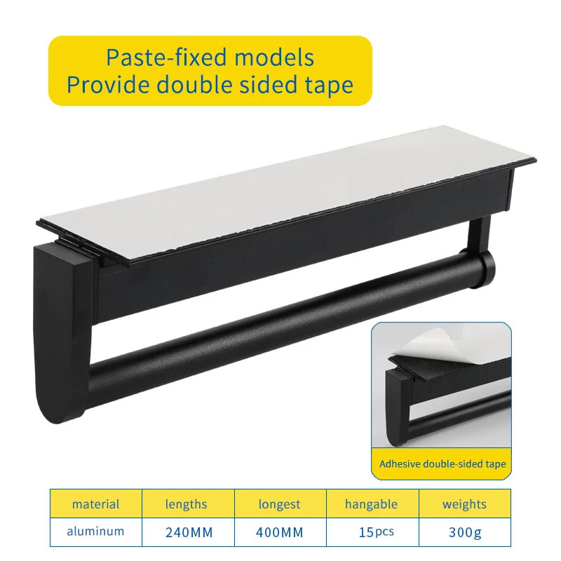 Closet shallow closet retractable hangers Cabinet hanging rod vertical pull-out top mounted trouser rack free of holes