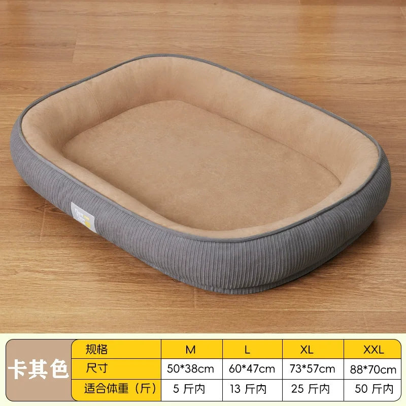 All-Season Detachable Washable Dog Bed for Small/Medium Dogs - Thermal Winter Pet Sofa Cushion Mat with Removable Cover