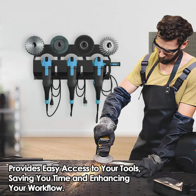 Angle Grinder Wall Storage Mount Metal Wall-Mounted Hanging Shelf Fixed Polishers Holder Stable Storage for Workshop Home Garage