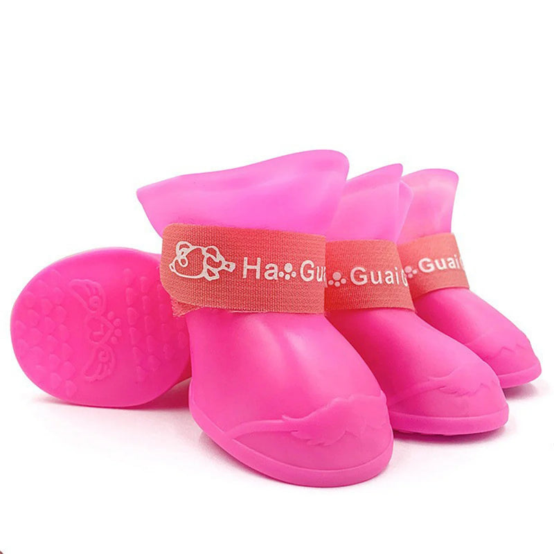 4Pcs Small Medium Large Dogs Cats Outdoor Shoe Dog Ankle Boots Pet WaterProof Rainshoe Anti-slip Rubber Boot Pet Accessories