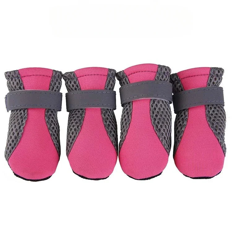 Breathable Pet Dog Shoes Waterproof Outdoor Walking Net Soft Summer Pet Shoes Night Safe Reflective Boots For Small Medium Dogs