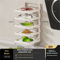 Kitchen Folding Side Dish Rack Cooking Plate Tray Organizer Counter Expandable Microwave Shelf Foldable Food Storage Shelves