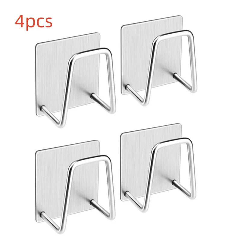 Wall Hooks Kitchen Organizer Sponges Cleaning Brush Self-Adhesive Drain Drying Rack Toilet Bathroom Accessories Storage Holder