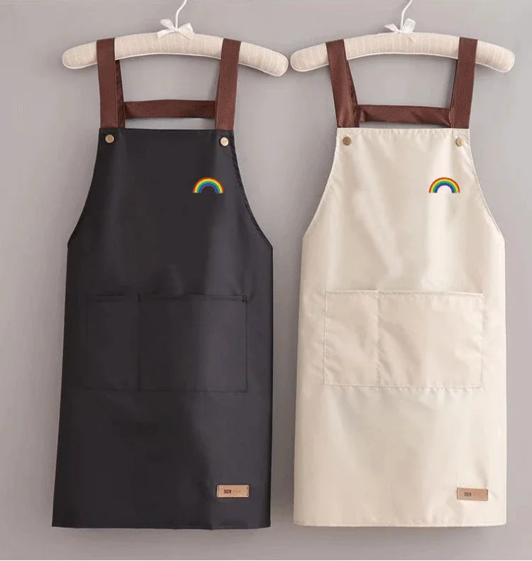 Avental Profissional de Bolso Grande Frontal, À prova d'água, Antiincrustante para Cozinha, Fácil de Lavar e Higienizar, Ideal p Restaurante, afeteria, comida, pastelaria ocidental, roupas de trabalho