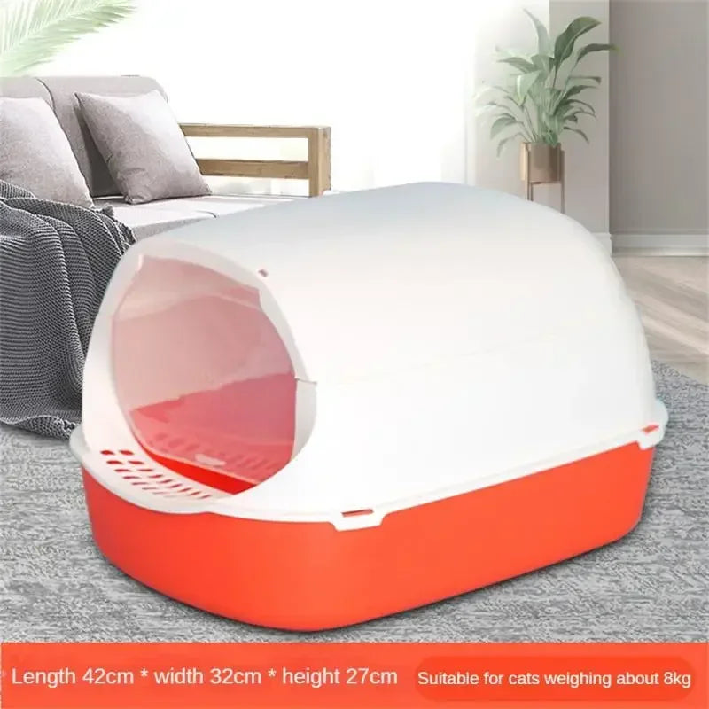 Closed Sandbox Cats Sanitary Tray Splash Proof Clean Basin Anti Flip Over Odor Proof Pet Accessories Pet Litter Box Plastic