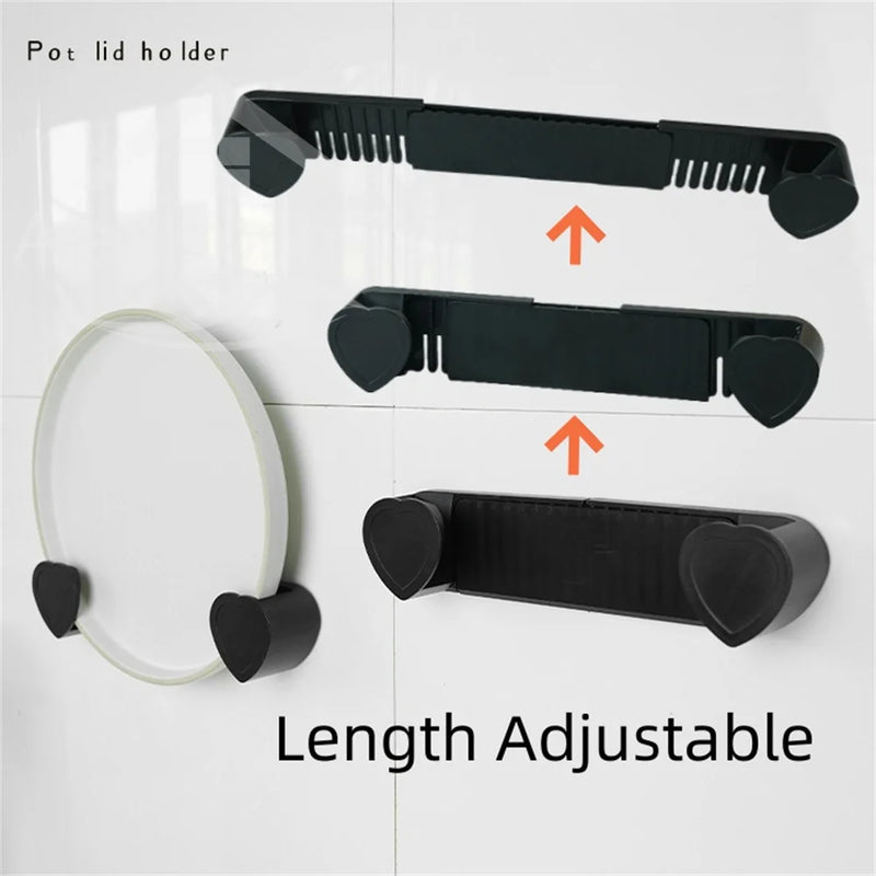 1/2/12pcs Pot Lid Holder Wall-Mounted Hanging Holder for Pan Pot Cover Rack Plastic Kitchen Storage Rack Kitchen Organizer