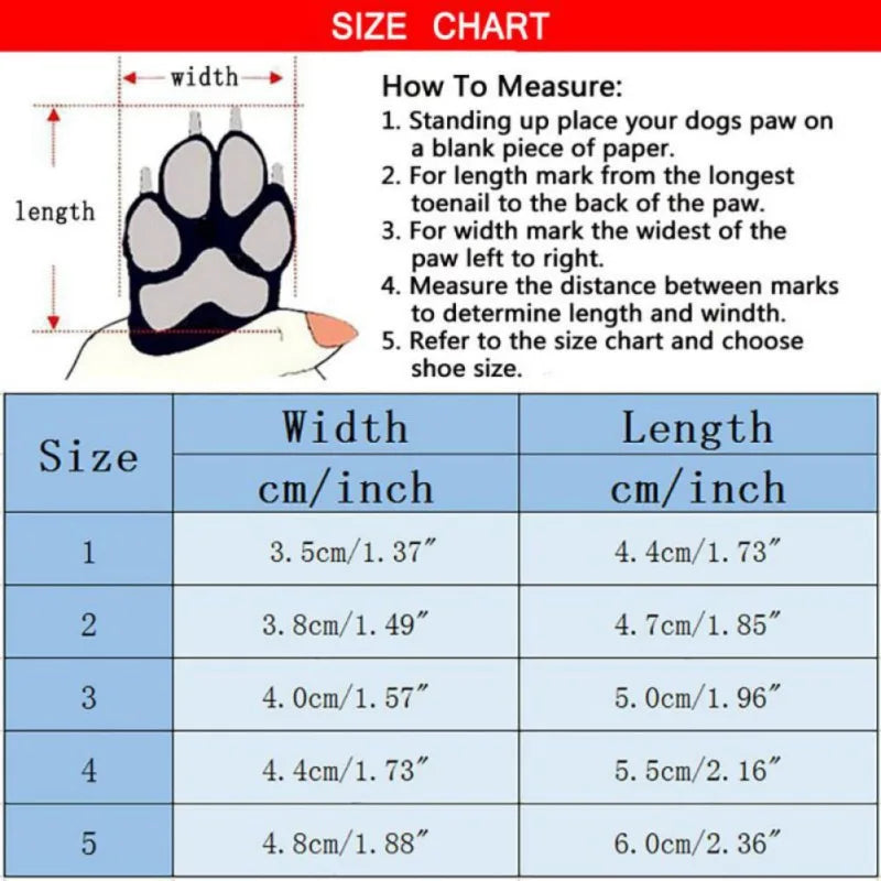 4 Pcs/Sets Winter Dog Waterproof Rain Shoes For Small Dogs Warm Fleece Puppy Pet Shoes Dog Snow Boots Chihuahua Yorkie Teddy Sho