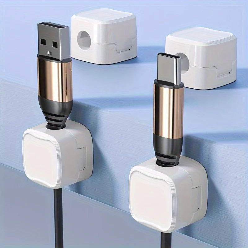 6/12/18pcs Cord Organizer Holder Magnetic Desktop Cable Clip Management Hidden Phone Charging Cord Holder For Kitchen Appliances
