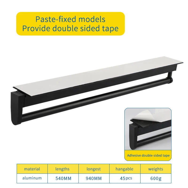 Closet shallow closet retractable hangers Cabinet hanging rod vertical pull-out top mounted trouser rack free of holes