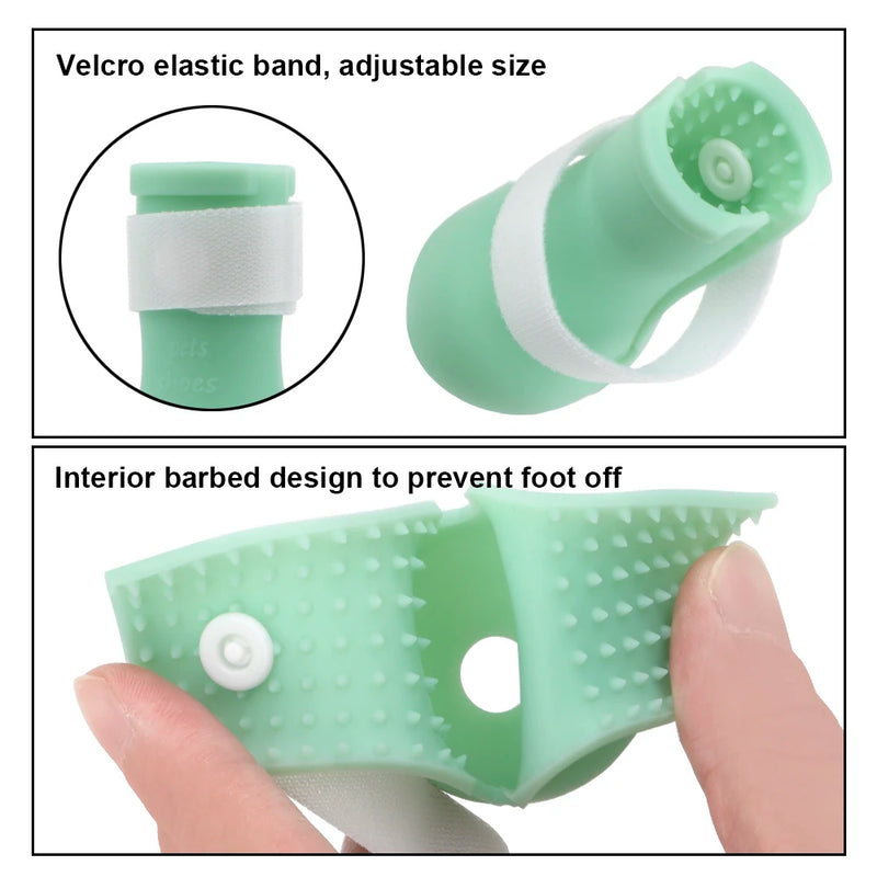 Washing Anti-Scratch Cut Nails Bath Anti-Scratch Bite Washing Shoes Pet Paw Protector Boots Cat Feet Set Bath Supplies